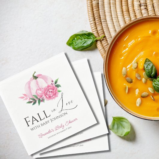 Serviette En Papier Chute en amour Blush rose Citrouille Baby shower r