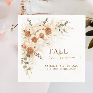 Serviette En Papier Chute en Amour Boho Mariage rustique