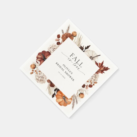 Serviette En Papier Chute en amour Cadre Citrouille neutre (Coin)