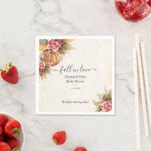 Serviette En Papier Chute en amour Citrouille Automne Feuilles Fête de