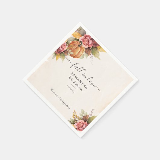 Serviette En Papier Chute en amour Citrouille Automne Feuilles Fête de (Coin)