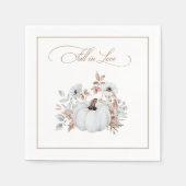 Serviette En Papier Chute en amour Citrouille blanc (Devant)