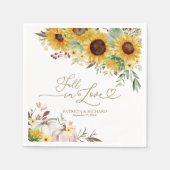 Serviette En Papier Chute en amour Citrouille de tournesol Mariage (Devant)