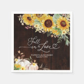 Serviette En Papier Chute en amour Citrouille de tournesol Mariage (Devant)