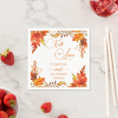 Serviette En Papier Chute en amour Elegant Boho Floral Mariage (En situation)