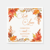 Serviette En Papier Chute en amour Elegant Boho Floral Mariage (Devant)