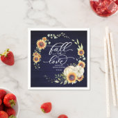 Serviette En Papier Chute en amour Fête des mariées de tournesols verd (En situation)