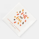 Serviette En Papier Chute en amour Feuilles d'automne Mariage/engageme (Coin)