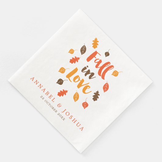 Serviette En Papier Chute en amour Feuilles d'automne Mariage/engageme (Coin)