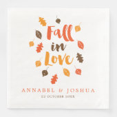 Serviette En Papier Chute en amour Feuilles d'automne Mariage/engageme (Devant)