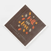 Serviette En Papier Chute en amour Feuilles d'automne Mariage/engageme (Coin)