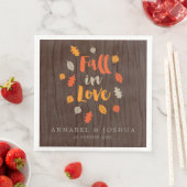 Serviette En Papier Chute en amour Feuilles d'automne Mariage/engageme (En situation)