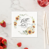 Serviette En Papier Chute en amour Mariage de tournesols verdoyants (En situation)