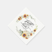 Serviette En Papier Chute en amour Mariage de tournesols verdoyants (Coin)