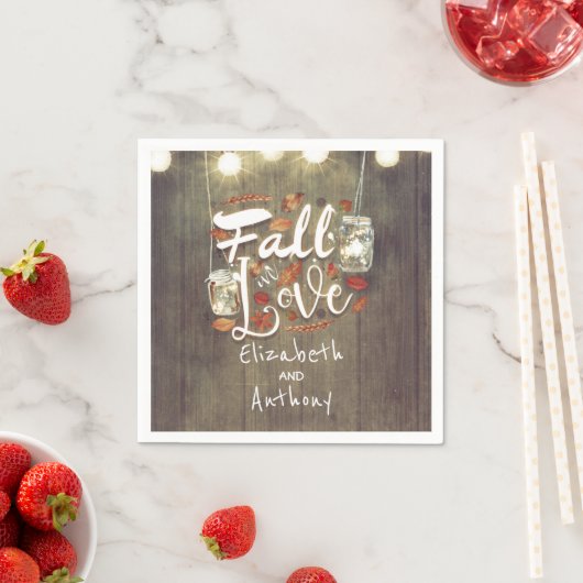 Serviette En Papier Chute en amour Mariage rustique (En situation)