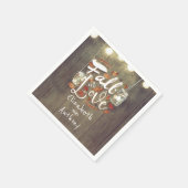 Serviette En Papier Chute en amour Mariage rustique (Coin)