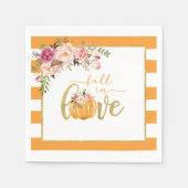Serviette En Papier Chute en amour Napkin - Orange Stripes (Devant)