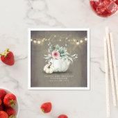 Serviette En Papier Chute en Amour Rose Floral Citrouilles Élégant Rus (En situation)