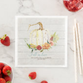 Serviette En Papier Chute en amour Rustique Élégant Citrouille blanc F (En situation)