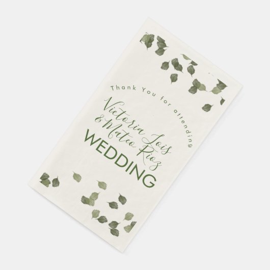 Serviette En Papier Chute Feuille Automne Végétation Merci (Coin)