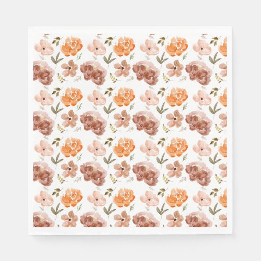 Serviette En Papier Chute Floral Napkins Automne Harvest Naples (Devant)