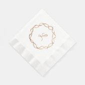 Serviette En Papier Chute Gold Wreath Monogramme Papier Napkin (Coin)