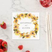 Serviette En Papier Chute Sunflower Nom Floral Napkins (En situation)