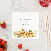 Serviette En Papier Chute Tournesol Nom Floral Napkins 2 (En situation)