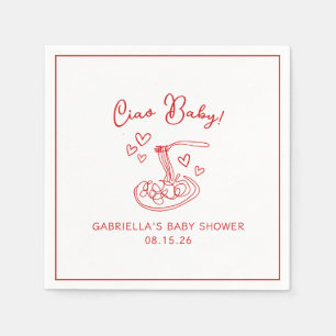Serviette En Papier Ciao Baby ! Baby shower de pâtes italiennes à la m