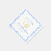 Serviette En Papier Ciao Baby ! Baby shower italien citron bleu (Coin)