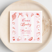 Ciao Baby Italien main tiré Baby shower citron