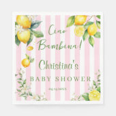 Serviette En Papier Ciao Bambina Baby Shower Pink Citrus Lemon (Devant)