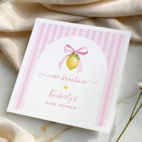 Ciao Bambina Rayures Roses Citron Fête de Naissanc