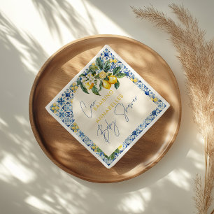 Serviette En Papier Ciao Bambino baby shower grec au citron