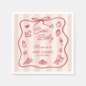 Serviette En Papier Ciao Bambino Baby shower italien citron serviettes (Devant)