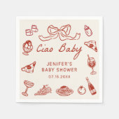Serviette En Papier Ciao Bambino Baby shower italien illustré (Devant)