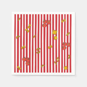 Serviette En Papier Ciao Bambino Baby Shower Pâtes Italiennes Rayures