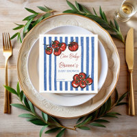 Ciao bébé tomate rayures bleues Baby shower italie