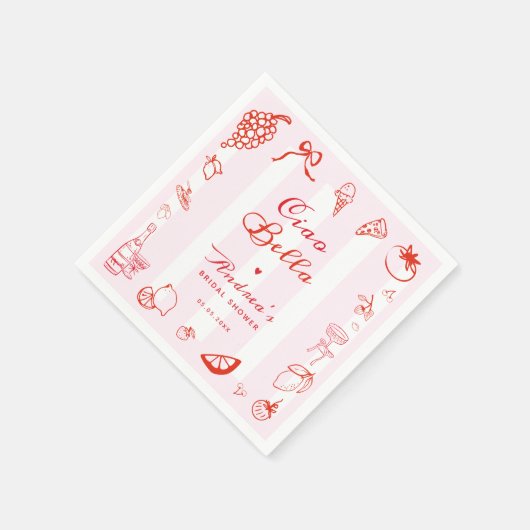 Serviette En Papier Ciao Bella Fête de Mariage Italienne au Citron Des (Coin)