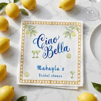 Serviette En Papier Ciao Bella lemon Italian Amalfi Bridal Shower