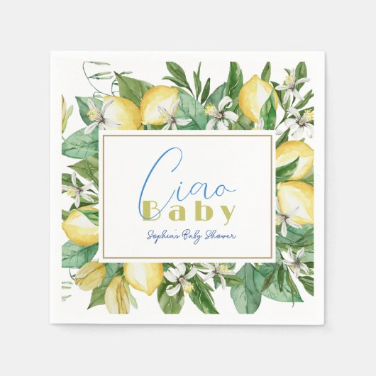 Serviette En Papier Ciao Citrus Citron Baby shower (Devant)