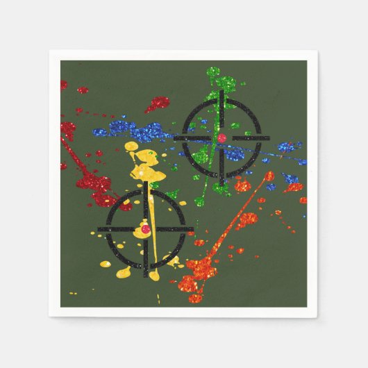 Serviette En Papier Cibles de la parties scintillant de bal de peintur (Devant)