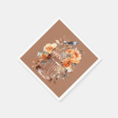 Serviette En Papier Cidre épicé Orange Gold Blue Birdcage (Coin)