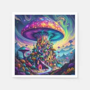 Serviette En Papier Ciel arc-en-ciel de champignons Imaginaires