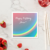 Serviette En Papier Ciel arc-en-ciel Joyeux Anniversaire Personnalisé  (En situation)