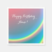 Serviette En Papier Ciel arc-en-ciel Joyeux Anniversaire Personnalisé  (Devant)