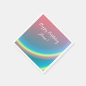 Serviette En Papier Ciel arc-en-ciel Joyeux Anniversaire Personnalisé  (Coin)