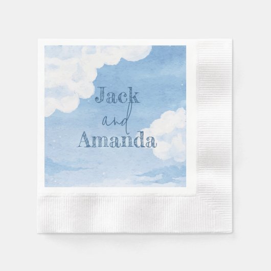 Serviette En Papier Ciel bleu clair Mariage décoration table Napkin (Devant)