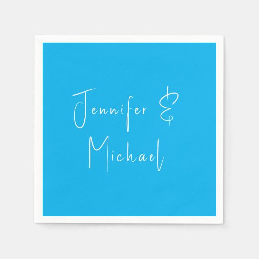 Serviette En Papier Ciel bleu classique mariage (Devant)