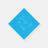 Serviette En Papier Ciel bleu classique mariage (Coin)